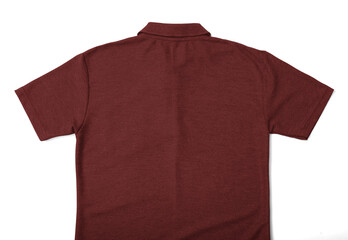 Back side Polo shirt mockup template with pocket, PNG transparency with shadow