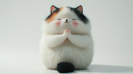 "WhimsiCat: Playful 3D Feline in Cartoon Minimalism"
