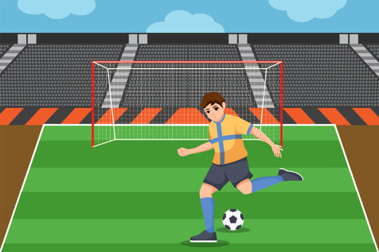 Football Player Sport Flat Illustration Design