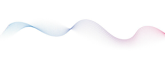 Flowing Dot Wave Pattern Halftone Curve Shape on Transparent Background