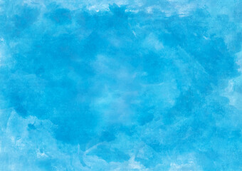 Abstract blue watercolor sea and sky background