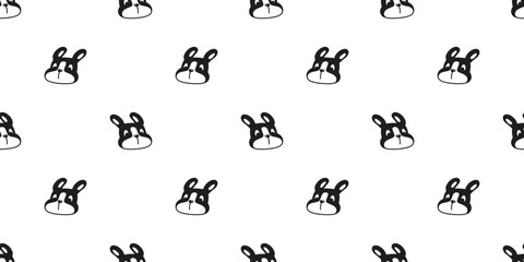 dog seamless pattern french bulldog puppy vector pet cartoon doodle gift wrapping paper tile background repeat wallpaper scarf isolated design