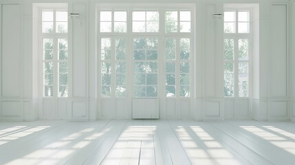 white room with windows