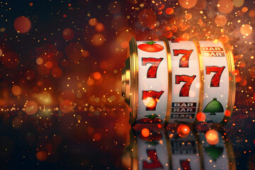 Slotautomat mit drehenden Walzen, Slots, virtuelle Automatenspiele, Casino, Glücksspiel, erstellt mit generativer KI - 745666533