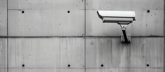 Security Camera Mounted on Concrete Wall