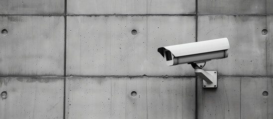 Security Camera Mounted on Concrete Wall
