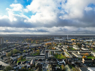 Aerial View of West Croydon London City of England Great Britain. November 20th, 2023