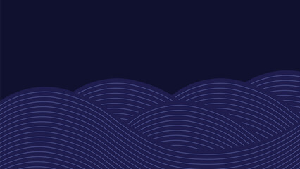 Abstract Japanese blue background curve wave water ocean
