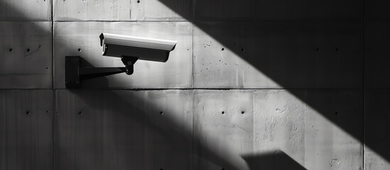 Security Camera Mounted on Concrete Wall
