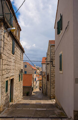 Historic residential buildings on Senjska Ulica road in the city of Split in Croatia
