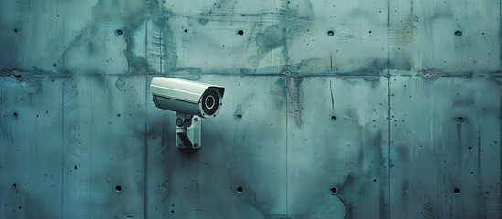 Security Camera Mounted on Concrete Wall