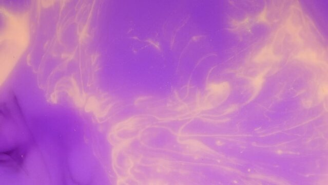 Purple Abstract Art Fluid Effect With Light Coloured Particles Moving. microcosmic Concept 