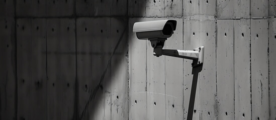 Security Camera Mounted on Concrete Wall