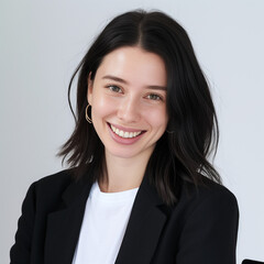 LinkedIn profile picture, 27 years old, white female, very straight