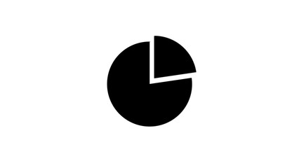 Pie chart symbol icon on a white background.