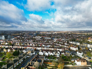 Fototapeta premium Aerial View of West Croydon London City of England Great Britain. November 20th, 2023