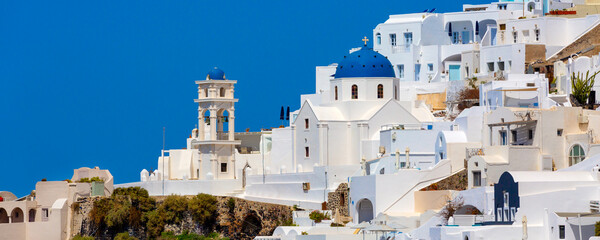 Santorini, Greece houses and churches banner © Nataliya