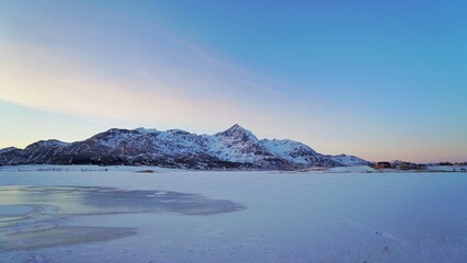 Beautiful snow mountain during season at Norway.