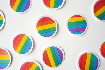LGBTQ Sticker irresistible design. Rainbow lgbtq pride sticker for mail motive modern diversity Flag illustration. Colored lgbt parade pronoun justice. Gender speech love is love