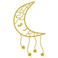 Crescent moon and hanging star