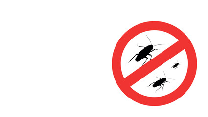 Vector sign poisoning cockroaches. Getting rid of insects Illustration icon, symbol on isolated background.