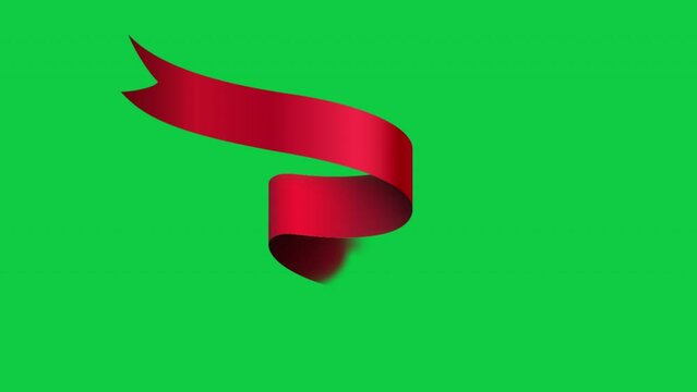 Red glossy ribbon banners set. collection object stripe, frame classic tag, motion graphic green box