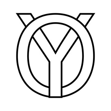 Logo sign oy yo icon double letters logotype y o