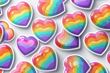 Fototapeta premium LGBTQ Sticker lgbtq counseling sticker design. Rainbow love self respect motive love congress diversity Flag illustration. Colored lgbt parade brachigender. Gender speech activism