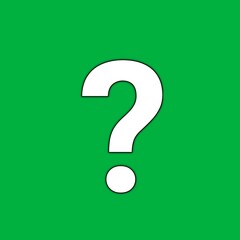 question mark symbol on green background.