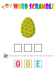 Word scramble. Easter egg. educational sheet for children