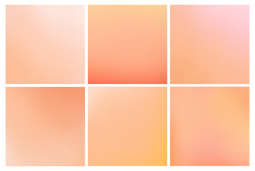 Obraz premium Peach fuzz. Set of vector gradient backgrounds in trendy light warm color of the year. For covers, wallpapers, branding, social media and other modern projects.