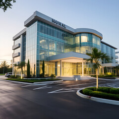 Fototapeta na wymiar HL Real Estate Company's Impressive Headquarters: A Symbol of Modern Business Infrastructure