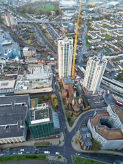 Fototapeta premium Aerial View of West Croydon London City of England Great Britain. November 20th, 2023