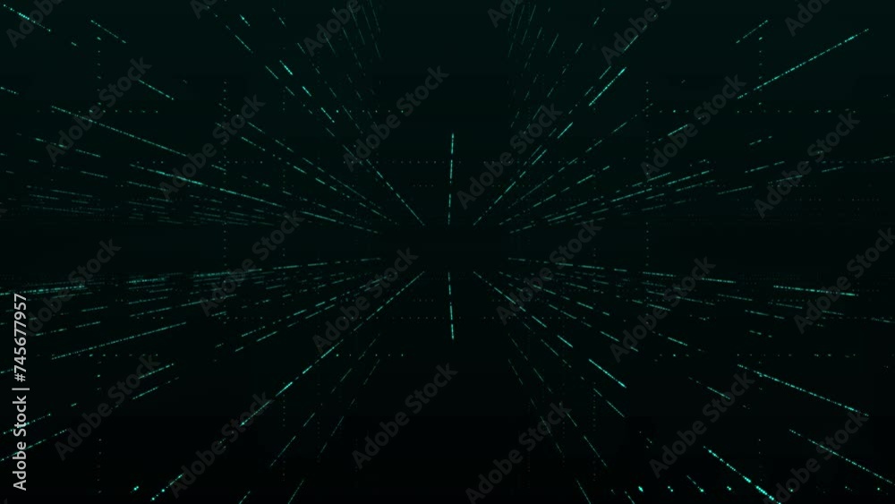 Poster abstract digital cyberspace with moving particles. high-speed connection and data analysis technolog