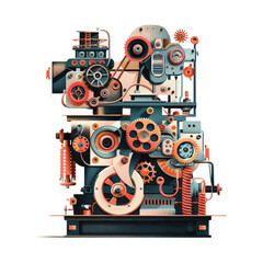 Machine illustration on white background