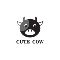 cute cow head logo design vector icon illustration