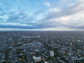 Obraz premium Aerial View of West Croydon London City of England Great Britain. November 20th, 2023