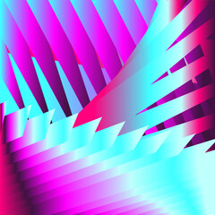 Light trails in neon holographic gradient abstract background. Trendy modern futuristic cybernetic vector illustration. Social media story event greeting card promo magazine banner poster cover flyer - 745679104