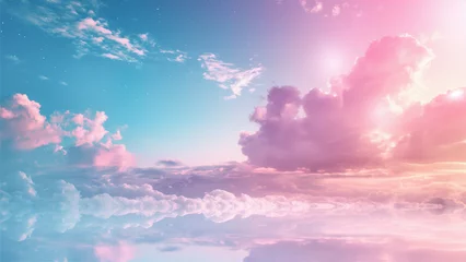 Photo sur Plexiglas Rose clair multicolor sky with fluffy cloud landscape background