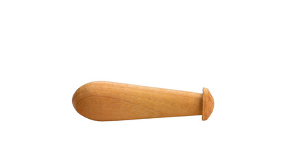 Handmade wooden mortar isolated on transparen png