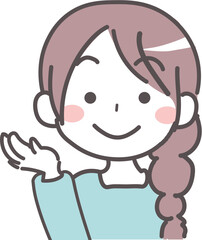案内・紹介をする女性のイラスト1-3