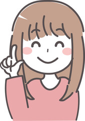 案内・紹介をする女性のイラスト1-7