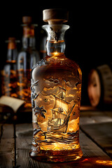 a pirate designed rum bottle