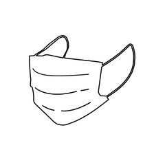 Medical mask vector line icon.vector icon isolated on white background medical mask.