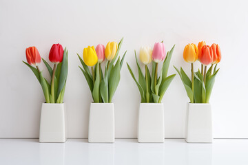 Spring tulips, Happy Easter background. Mother's Day. International Women's Day card. Flower Shop backdrop.