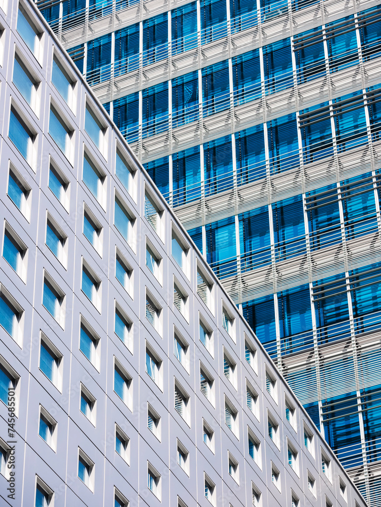 Poster Modern building facade window pattern Geometric square Architecture details