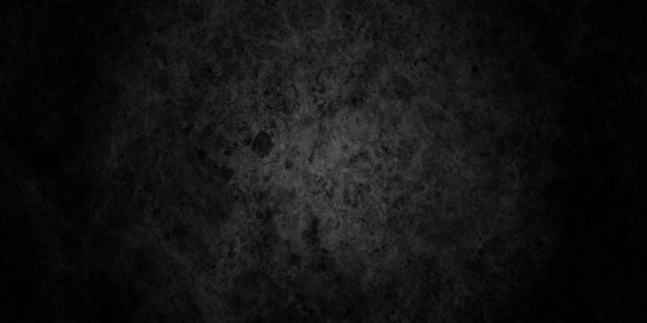 Dark black stone wall grunge backdrop texture background. monochrome slate grunge concrete wall black backdrop vintage marbled textured border background. © armans