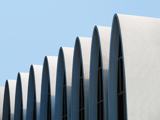 Curve arch concrete wall pattern Building exterior Architecture detail - obrazy, fototapety, plakaty