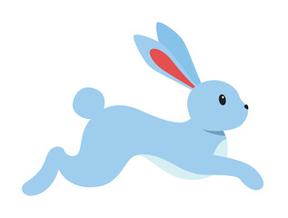 Flat vector bunny isolated on white background