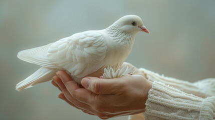 Dove of Peace: A Symbolic Gesture for Harmony - obrazy, fototapety, plakaty